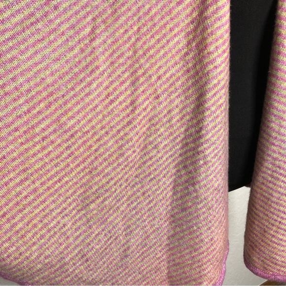 Cabi Harper pink tan striped open front cape sweater size One Size #4272 - Picture 9 of 16